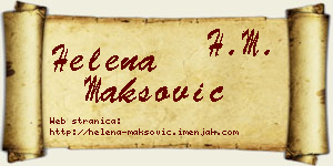 Helena Maksović vizit kartica